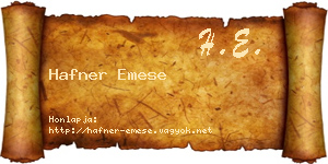 Hafner Emese névjegykártya
